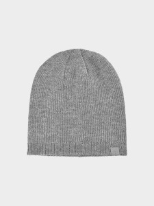 CZAPKA ZIMOWA MĘSKA 4FWAW24ACAPM458 CHŁODNY JASNY SZARY MELANŻ