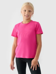 T-SHIRT Z NADRUKIEM DZIEWCZĘCY 4FJWMM00TTSHF1803 FUKSJA