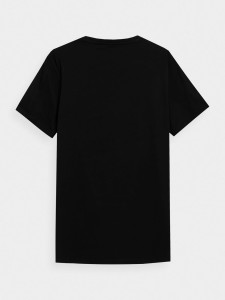 T-SHIRT REGULAR GŁADKI MĘSKI 4FWMM00TTSHM1843 GŁĘBOKA CZERŃ