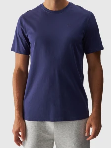 T-SHIRT REGULAR GŁADKI MĘSKI 4FWMM00TTSHM1843 GRANAT