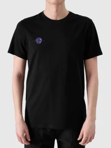 T-SHIRT REGULAR Z NADRUKIEM MĘSKI 4FRSS24TTSHM2076 GŁĘBOKA CZERŃ