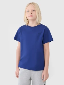 T-SHIRT OVERSIZE GŁADKI CHŁOPIĘCY 4FJWSS25TTSHM2324 KOBALT