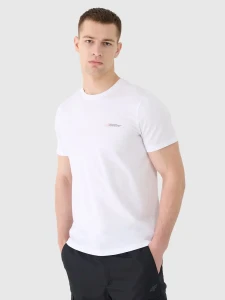 T-SHIRT REGULAR GŁADKI 4FWSS25TTSHM2003 BIAŁY