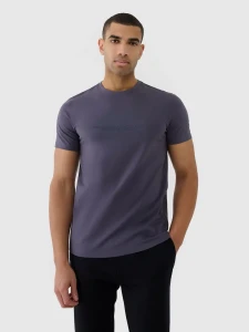 T-SHIRT REGULAR Z NADRUKIEM 4FWSS25TTSHM2004 ANTRACYT