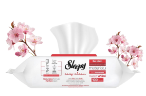 UNIWERSALNE CHUSTECZKI CZYSZCZĄCE SLEEPY EASY CLEAN CZERWONE KWIAT WIŚNI 100 SZT.