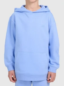 CHŁOPIĘCA BLUZA KANGUREK OCIEPLANA  4FJWSS26TSWSM2325 NIEBIESKI