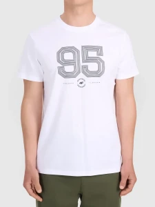 MĘSKI T-SHIRT REGULAR 4FWSS26TTSHM3327 BIAŁY