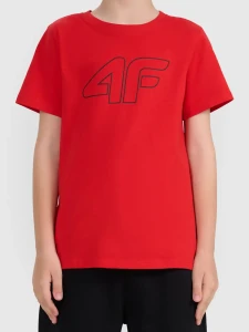 CHŁOPIĘCY T-SHIRT BAWEŁNIANY 4FJWSS26TTSHM3007 CZERWONY