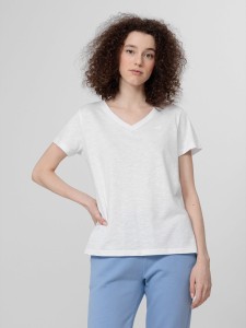 T-SHIRT OVERSIZE GŁADKI DAMSKI H4Z22 TSD352 WHITE
