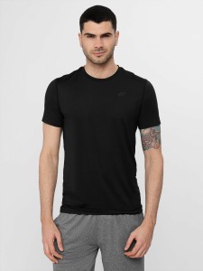 KOSZULKA TRENINGOWA REGULAR SZYBKOSCHNĄCA MĘSKA H4Z22 TSMF351 DEEP BLACK