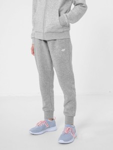 SPODNIE DRESOWE JOGGERY DZIEWCZĘCE HJZ22 JSPDD001 GREY MELANGE