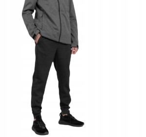 SPODNIE DRESOWE JOGGERY MĘSKIE OCIEPLANE H4Z22 SPMD351 DARK GREY MELANGE