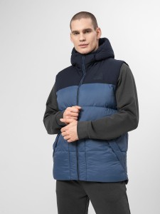 MĘSKI BEZRĘKAWNIK PUCHOWY Z WYPEŁNIENIEM SYNTETYCZNYM H4Z22 KUMP002 NAVY