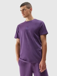 T-SHIRT REGULAR Z NADRUKIEM MĘSKI 4FAW23TTSHM0889 BURGUNDY