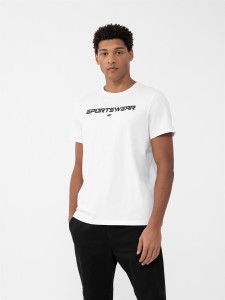 T-SHIRT REGULAR Z NADRUKIEM MĘSKI 4FAW23TTSHM0950 WHITE