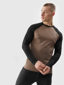 LONGSLEEVE REGULAR Z NADRUKIEM MĘSKI 4FAW23TLONM162 BROWN