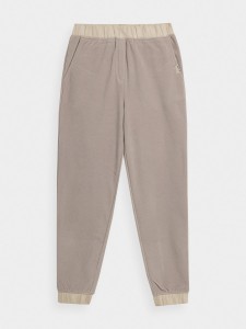 SPODNIE POLAROWE JOGGERY DAMSKIE 4FAW23TTROF457 BEIGE