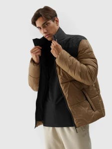 KURTKA PUCHOWA Z WYPEŁNIENIEM SYNTETYCZNYM MĘSKA 4FWAW23TDJAM348 LIGHT BROWN
