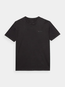 T-SHIRT OVERSIZE GŁADKI MĘSKI 4FWSS24TTSHM1316 GŁĘBOKA CZERŃ