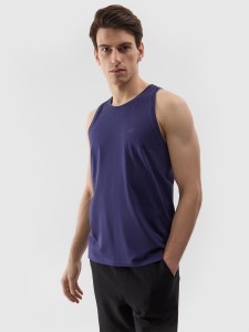 TANK TOP REGULAR GŁADKI MĘSKI 4FWSS24TSLEM076 GRANAT
